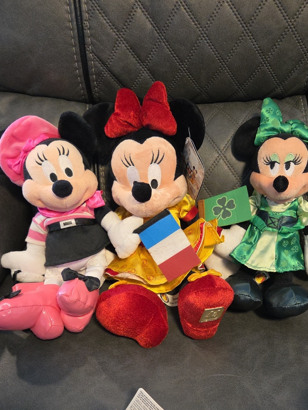 Disney Minnie Mouse Plush Trio with Red, Pink & Green Accents
